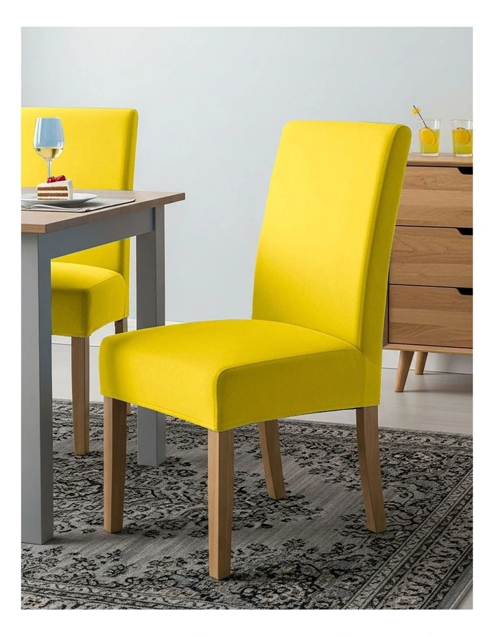 Velvet Plush Chair Cover in Bright Yellow image 2