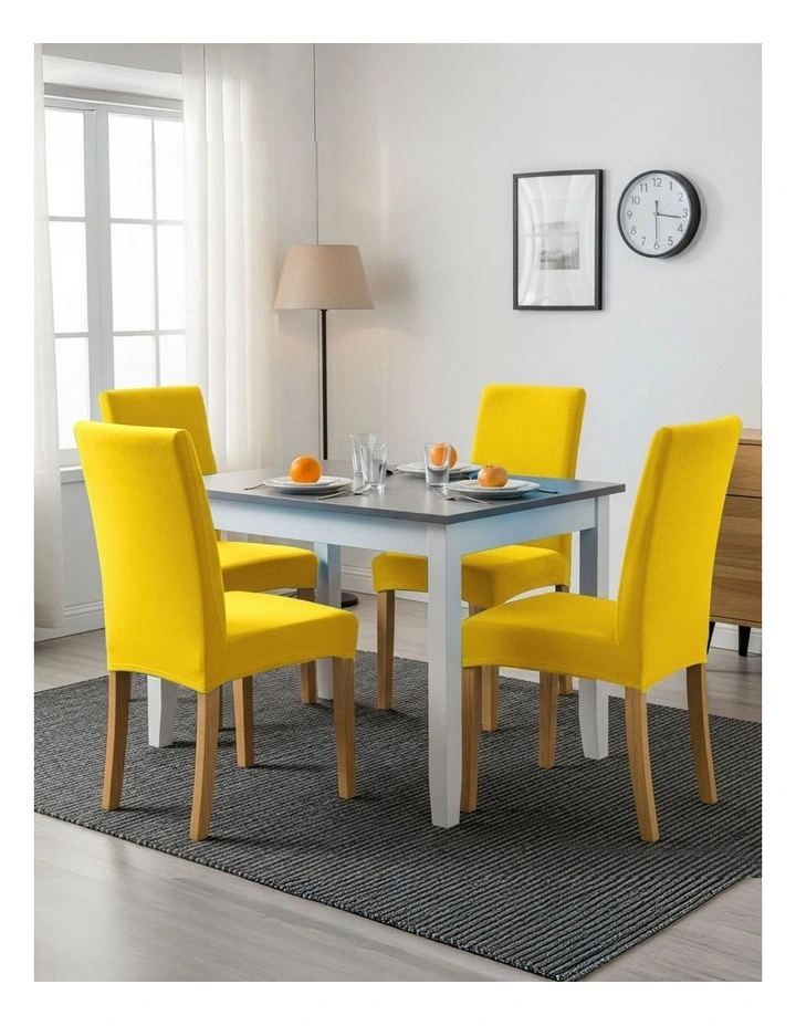 Velvet Plush Chair Cover in Bright Yellow image 4