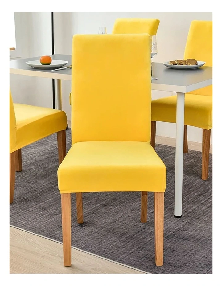 Velvet Plush Chair Cover in Turmeric image 2