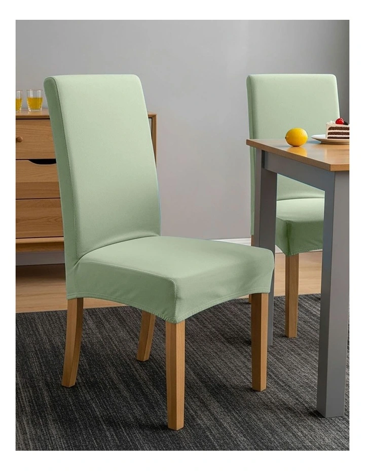 Velvet Plush Chair Cover in Light Green image 2