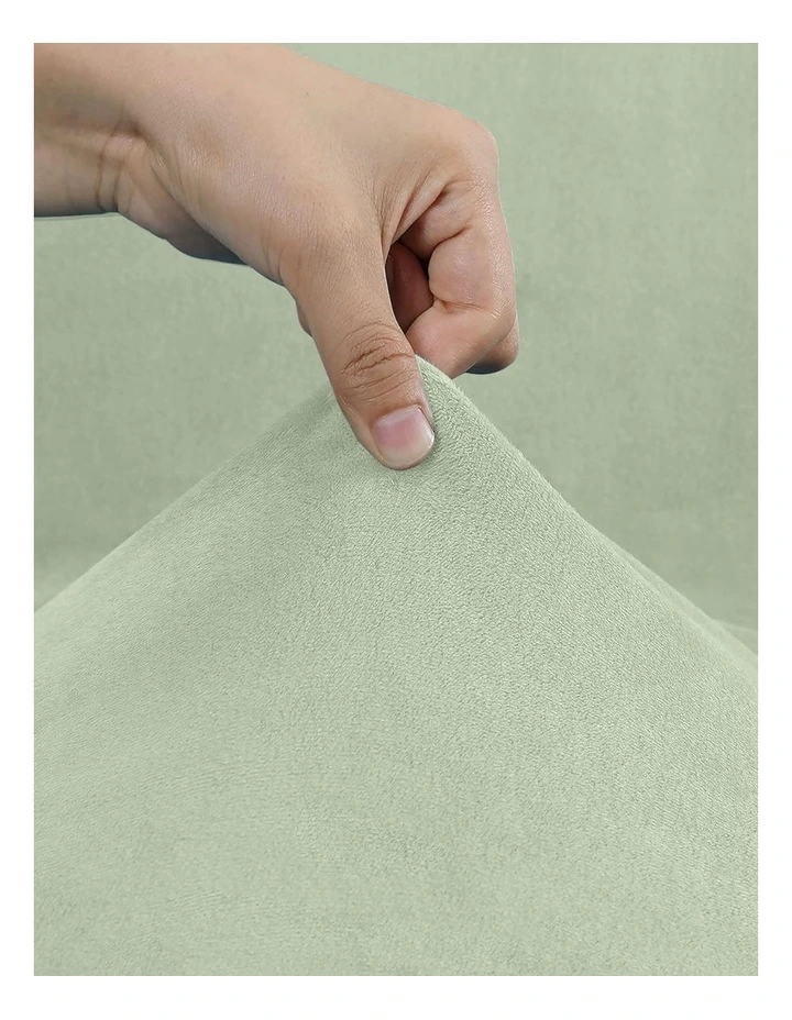 Velvet Plush Chair Cover in Light Green image 7