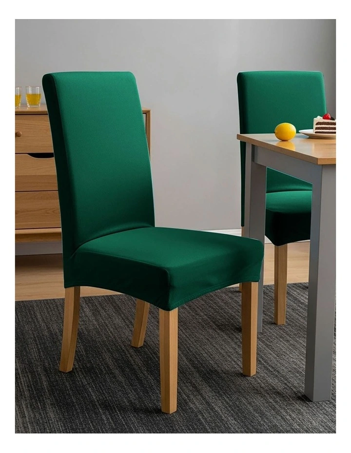 Velvet Chair Cover in Dark Green image 4