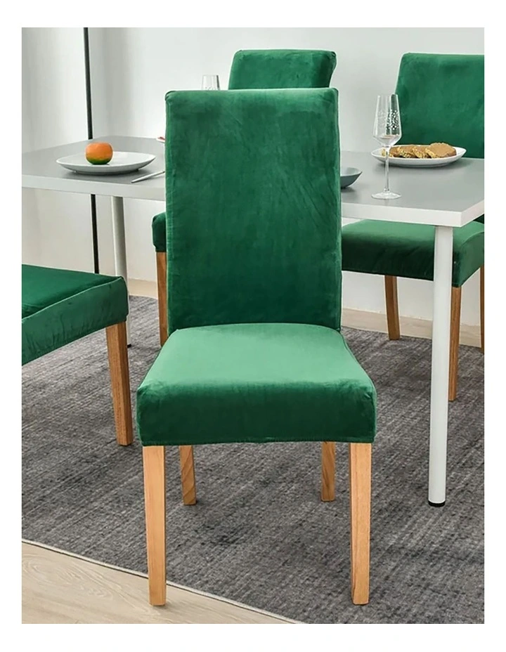 Velvet Chair Cover in Green image 2