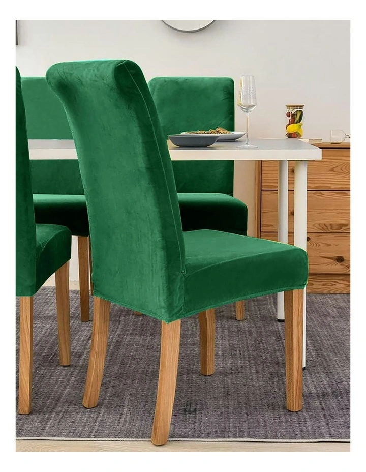Velvet Chair Cover in Green image 5