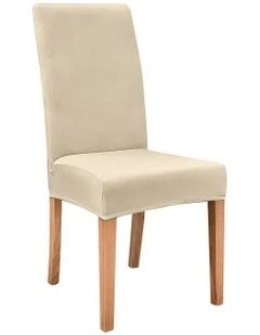 Velvet Chair Cover in Light Beige