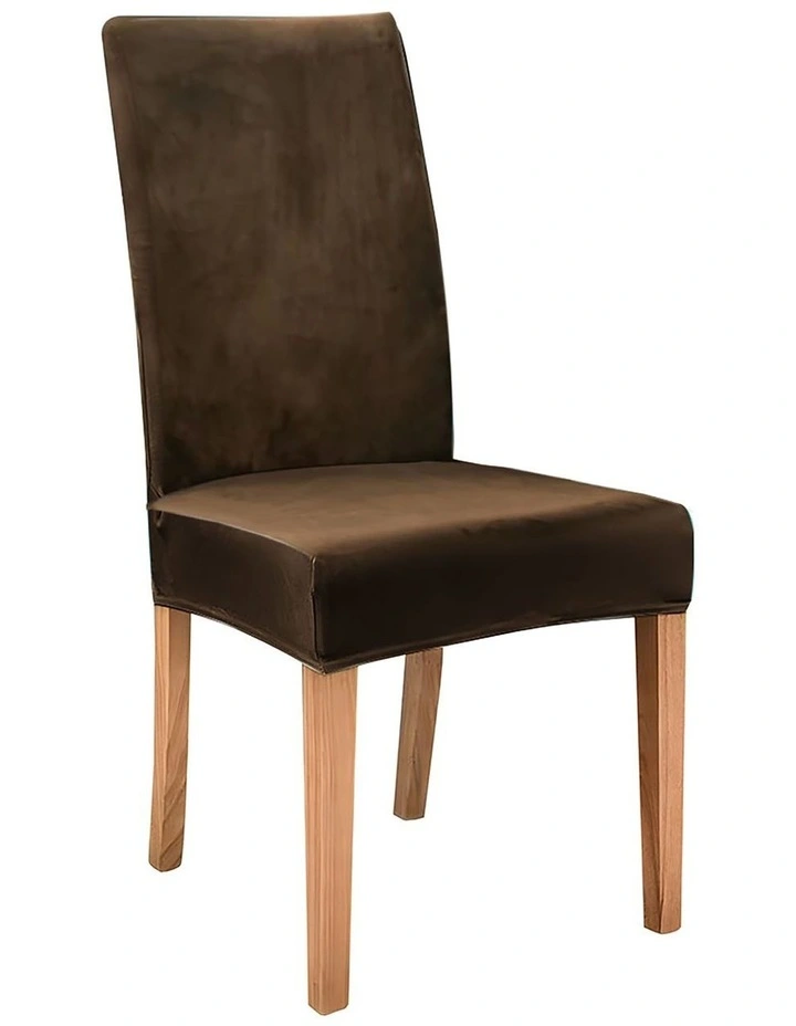 Velvet Chair Cover in Coffee image 1