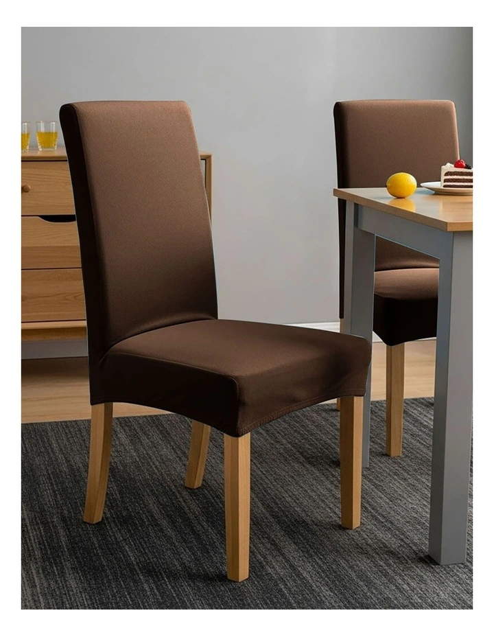 Velvet Chair Cover in Coffee image 3
