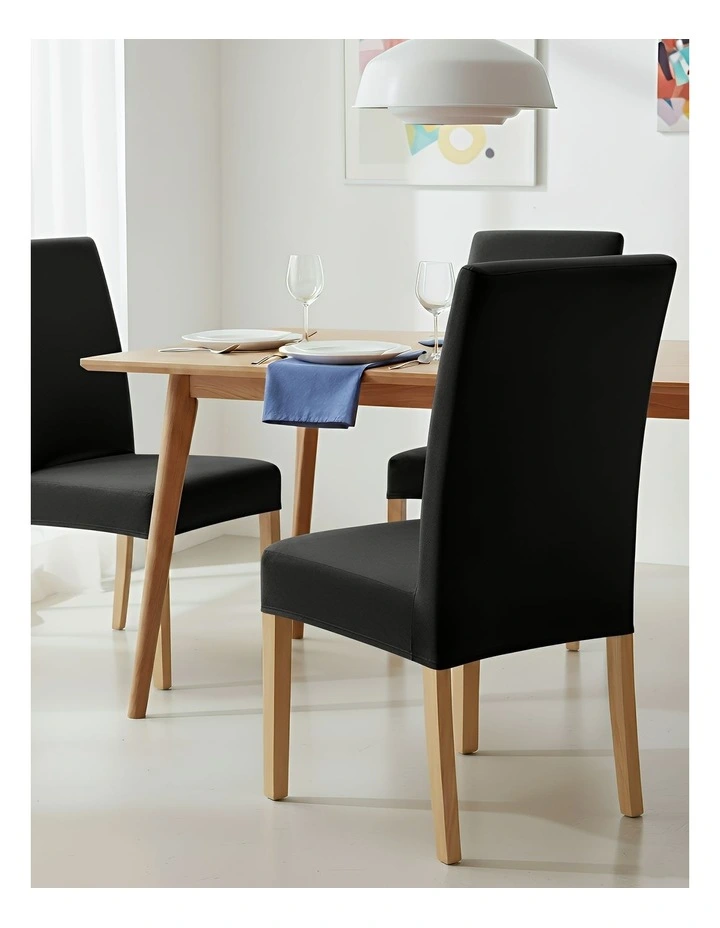 Velvet Stretch Chair Cover in Black image 4