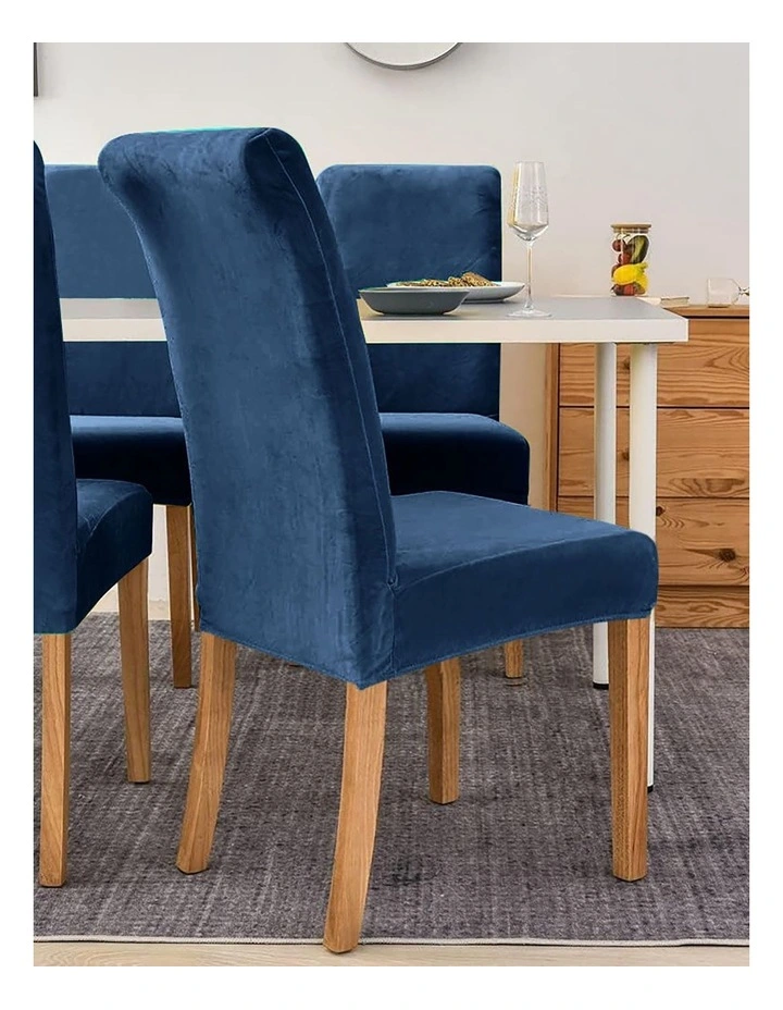 Velvet Chair Cover in Navy image 6