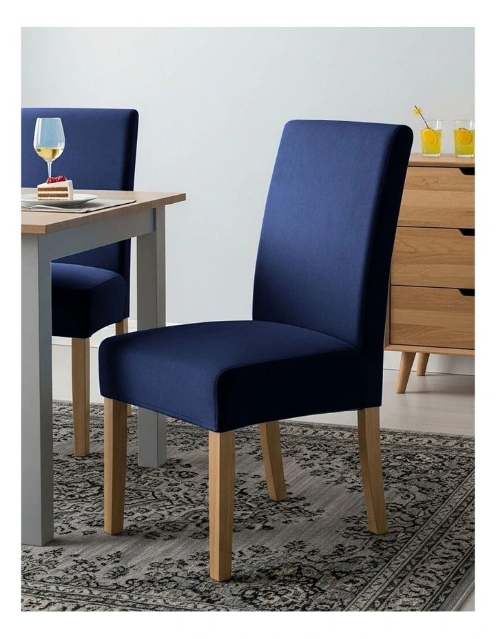 Velvet Chair Cover in Dark Navy image 2