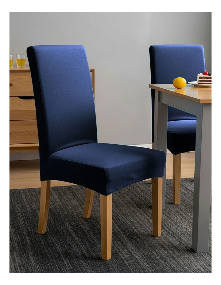 Velvet Chair Cover in Dark Navy image 3