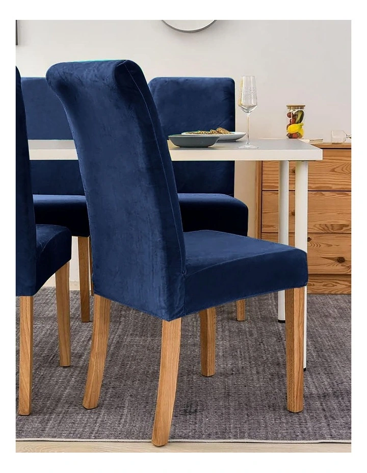Velvet Chair Cover in Dark Navy image 4