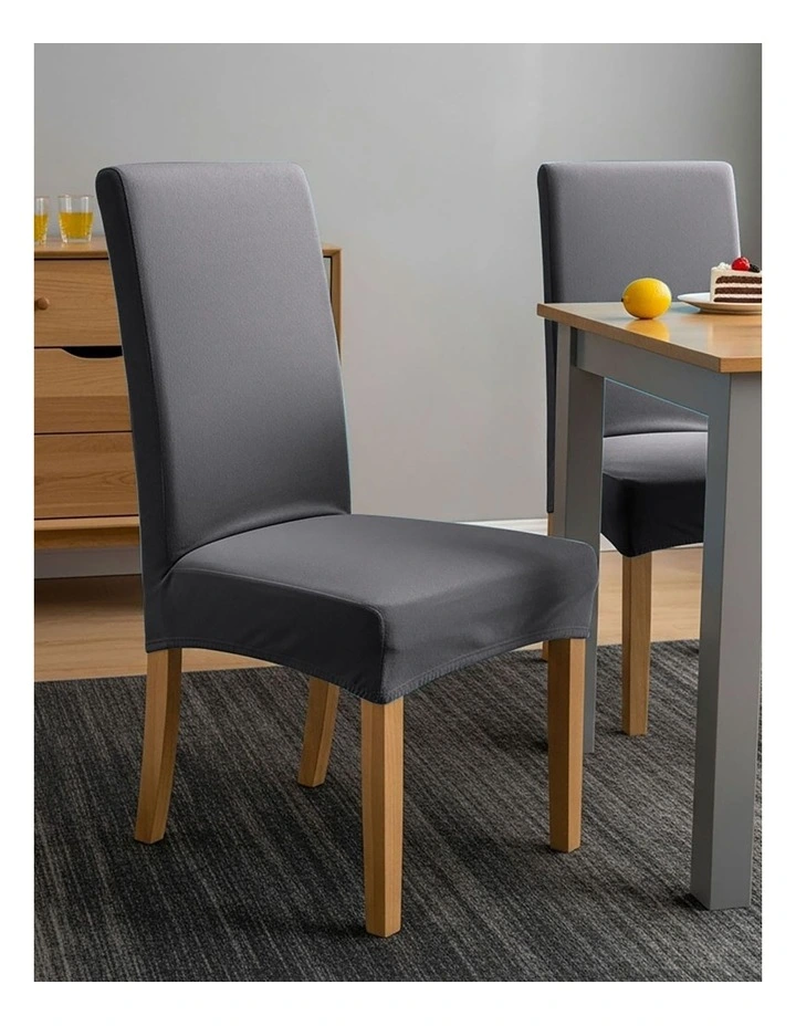 Anyseat Chair Cover Dark Grey Velvet Plush Slipcover for Dining Kitchen image 3