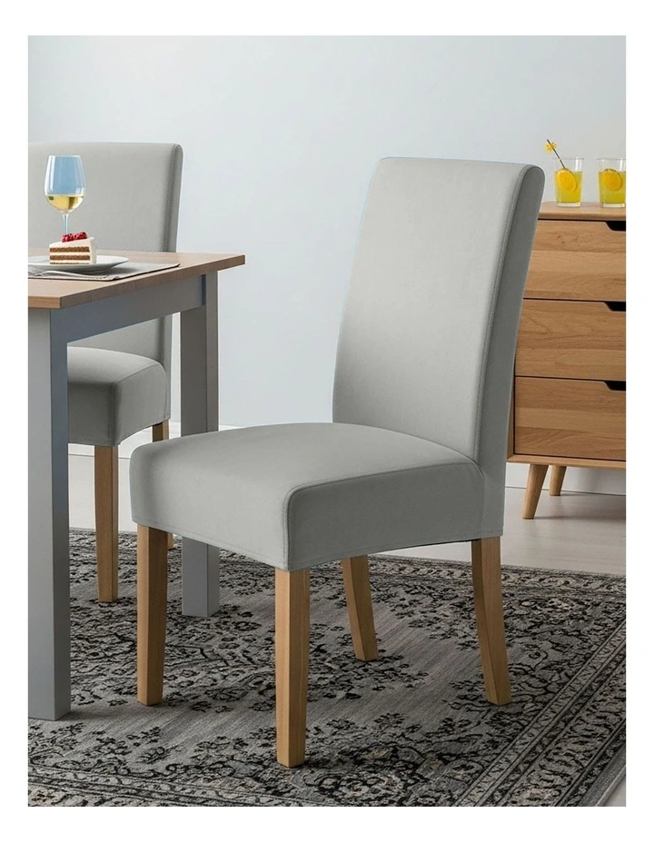 Anyseat Chair Cover Light Grey Velvet Plush Slipcover for Dining Kitchen image 2