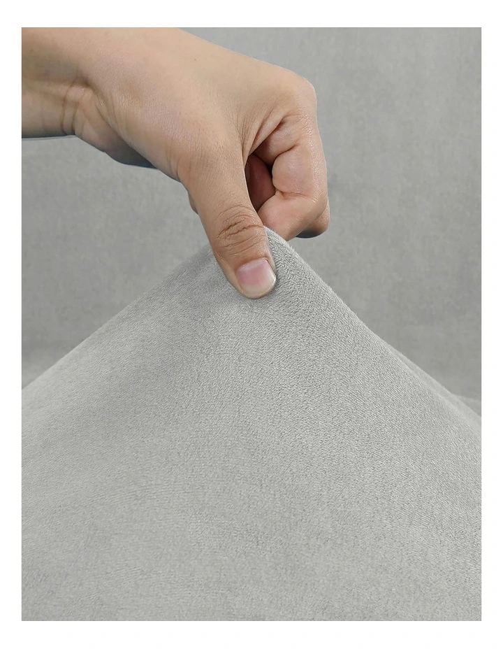 Anyseat Chair Cover Light Grey Velvet Plush Slipcover for Dining Kitchen image 7