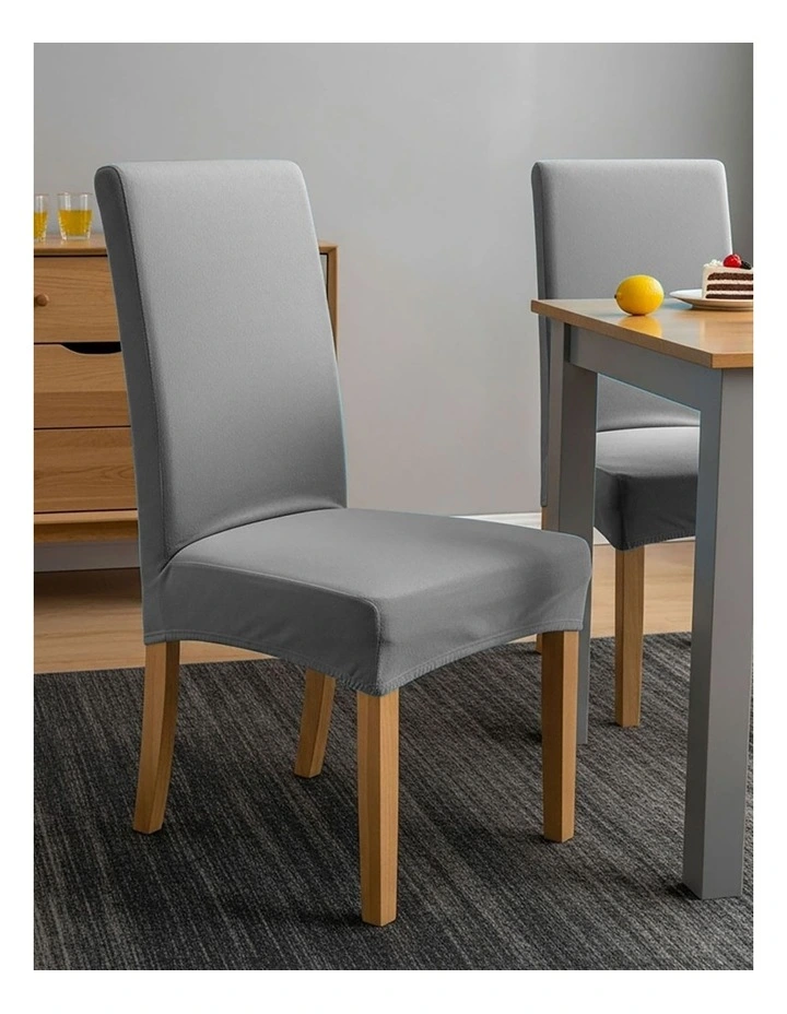 Anyseat Chair Cover Grey Velvet Plush Slipcover for Dining Kitchen image 3