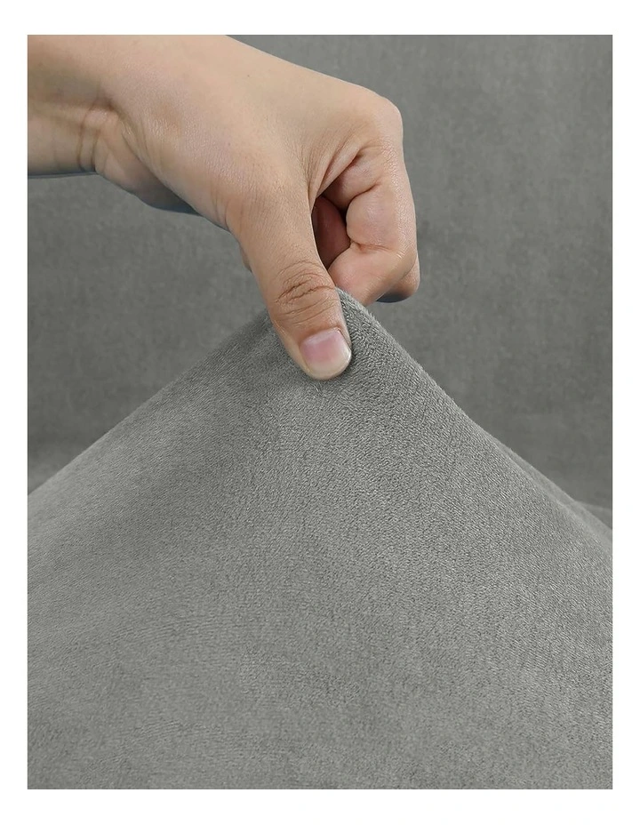 Anyseat Chair Cover Grey Velvet Plush Slipcover for Dining Kitchen image 7