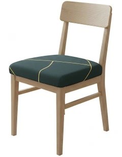 Linear Design Stretch Chair Cover in Dark Green