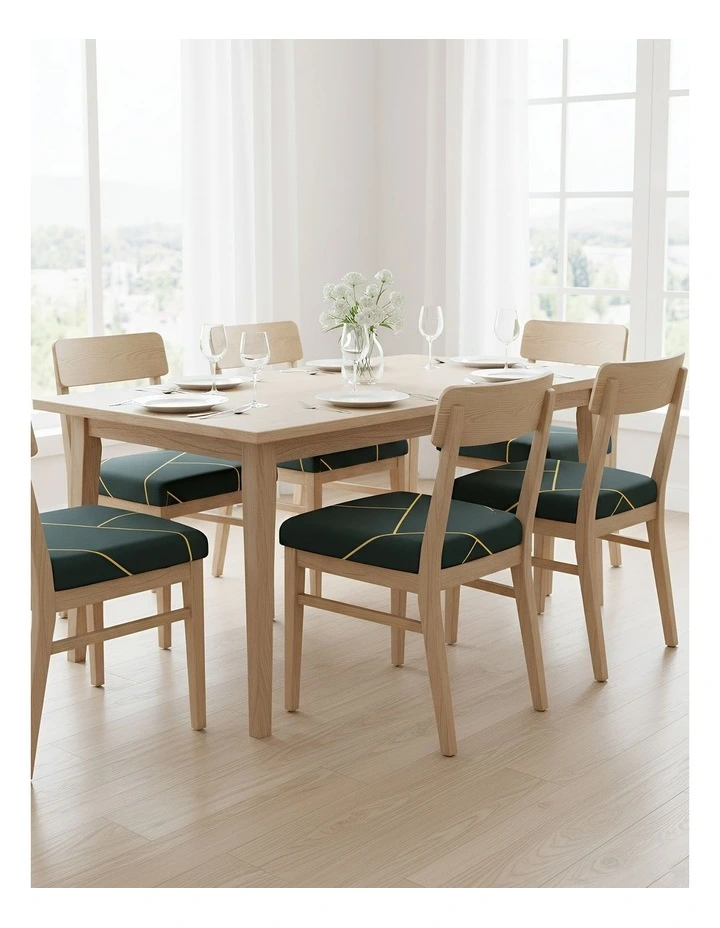 Linear Design Stretch Chair Cover in Dark Green image 3