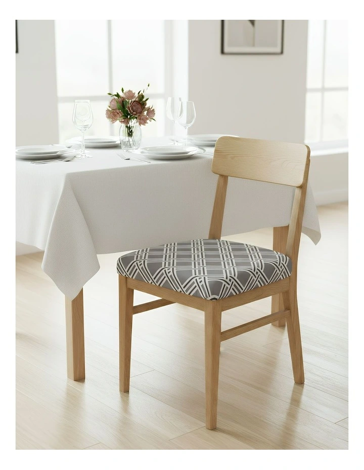Macro Knitted Design Stretch Chair Cover in Multi image 2
