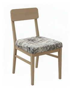 Sketch Lines Design Stretch Chair Cover in White