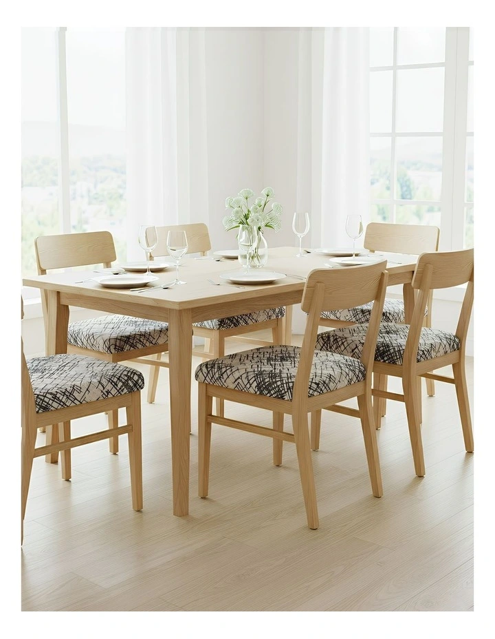 Sketch Lines Design Stretch Chair Cover in White image 4
