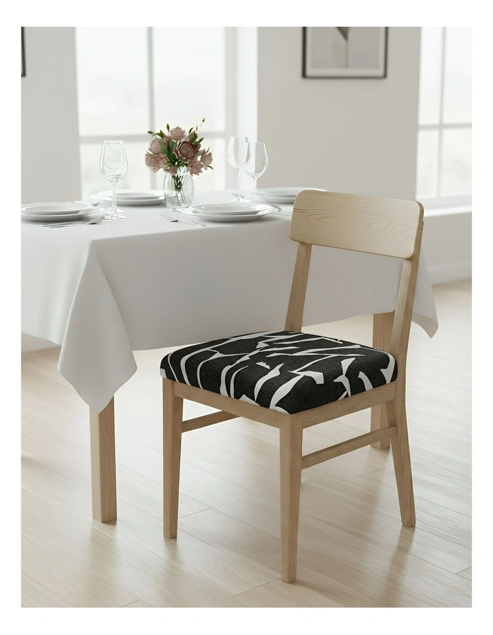 Crack Linear Design Chair Cover in Black and White image 2