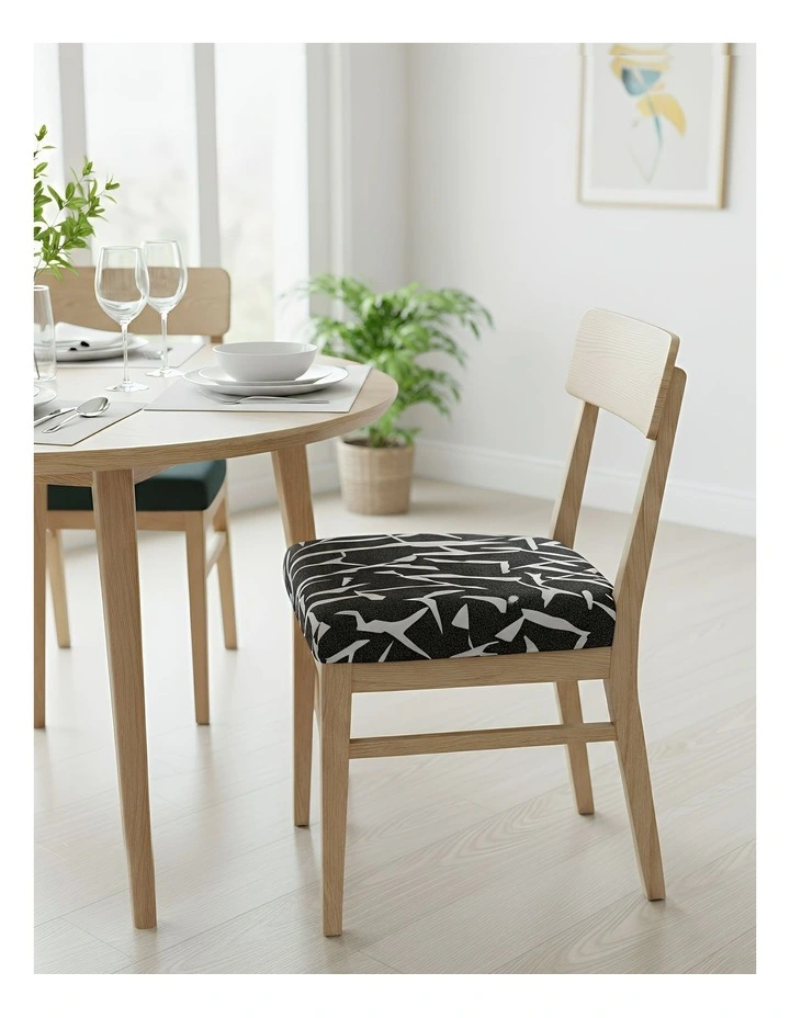 Crack Linear Design Chair Cover in Black and White image 3