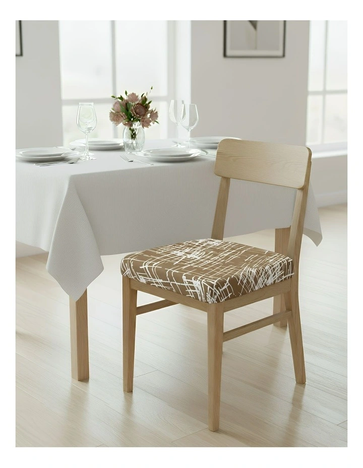 Crack Linear Design Chair Cover in Brown image 2