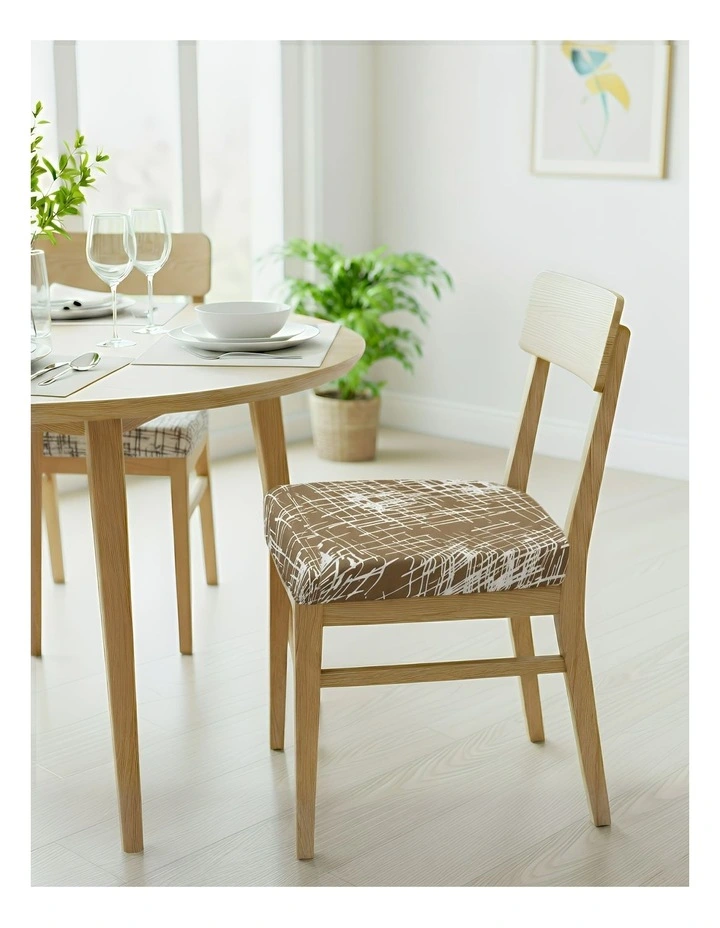 Crack Linear Design Chair Cover in Brown image 3