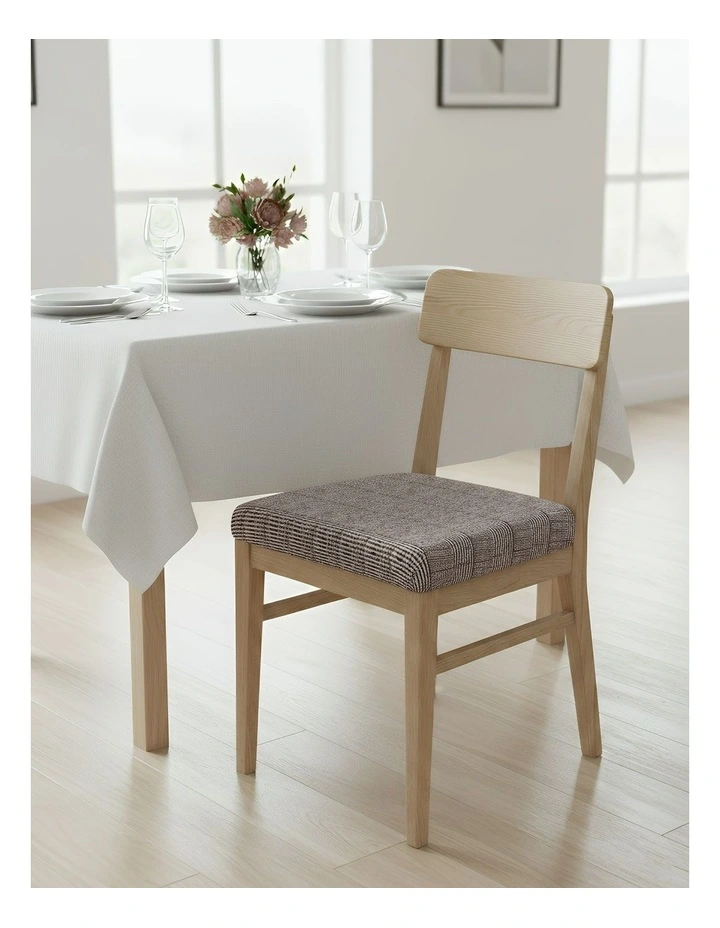 Wavey and Straight Line Pattern Chair Cover in Dark Brown image 2