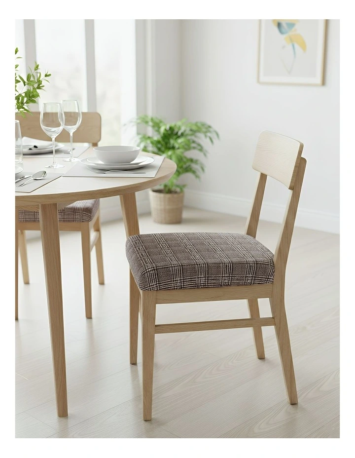 Wavey and Straight Line Pattern Chair Cover in Dark Brown image 3