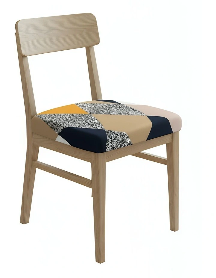 Diagonal Print Stretch Chair Cover in Multicolor image 1