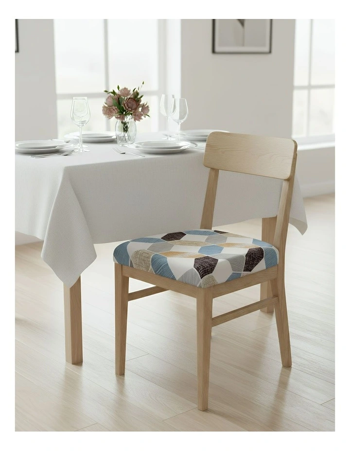 Diamond Print Stretch Chair Cover in Multi Color image 2