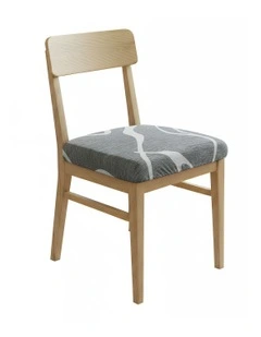 Wave Linear Pattern Print Chair Cover in Light Grey