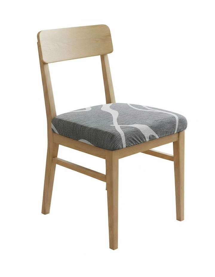 Wave Linear Pattern Print Chair Cover in Light Grey image 1