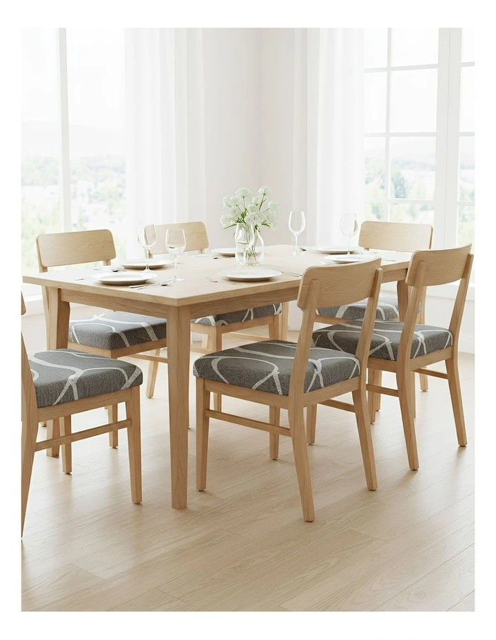 Wave Linear Pattern Print Chair Cover in Light Grey image 4