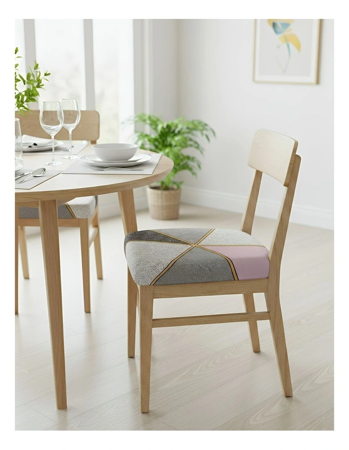 Linear Pattern Print Chair Cover in Multi image 3