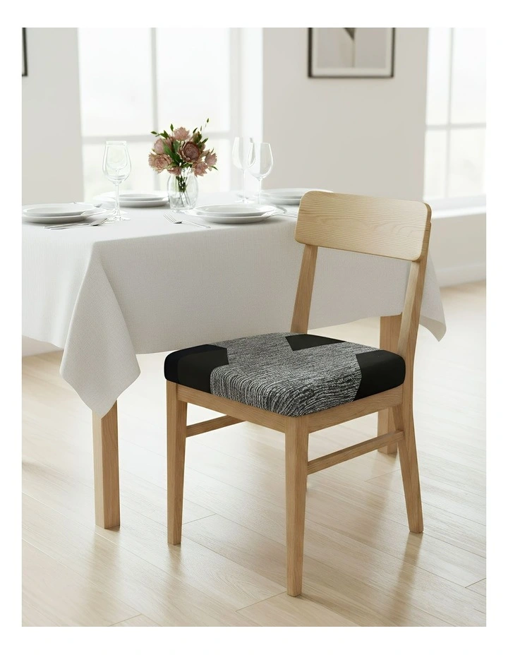 Print Stretch Seat Chair Cover in Dark Grey image 2