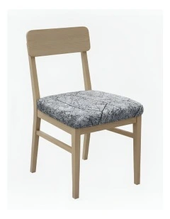 Crack Stone Print Stretch Chair Cover in Dark Gray