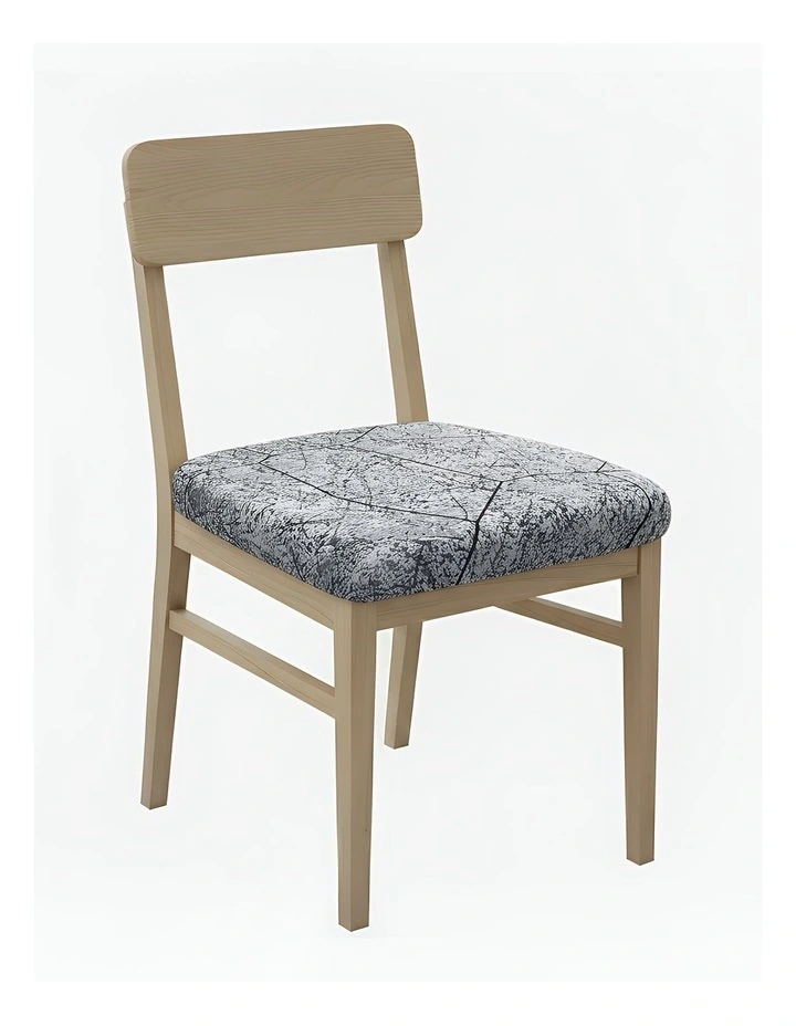 Crack Stone Print Stretch Chair Cover in Dark Gray image 1