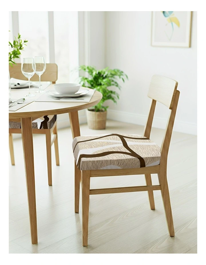 Lines Print Stretch Chair Cover in Multi image 3