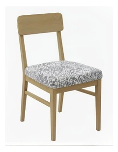 Random Lines Print Stretch Chair Cover in Grey