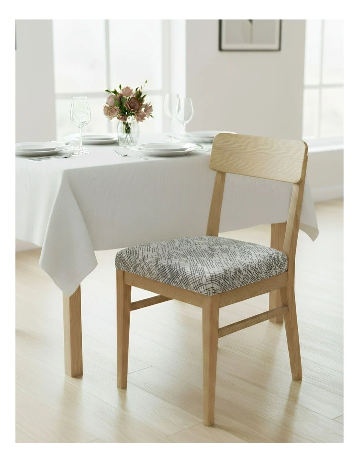 Random Lines Print Stretch Chair Cover in Grey image 2