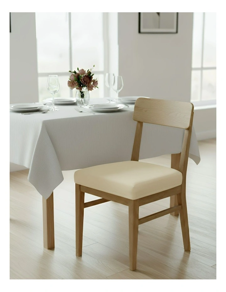 Plain No Print Stretch Chair Cover in Beige image 2