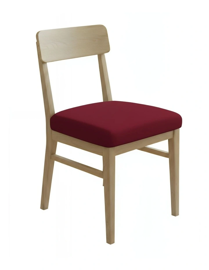 Plain No Print Stretch Chair Cover in Maroon Red image 1