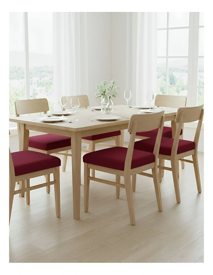 Plain No Print Stretch Chair Cover in Maroon Red image 4