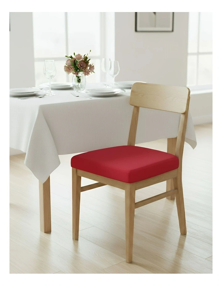 Plain No Print Stretch Chair Cover in Wine Red image 2