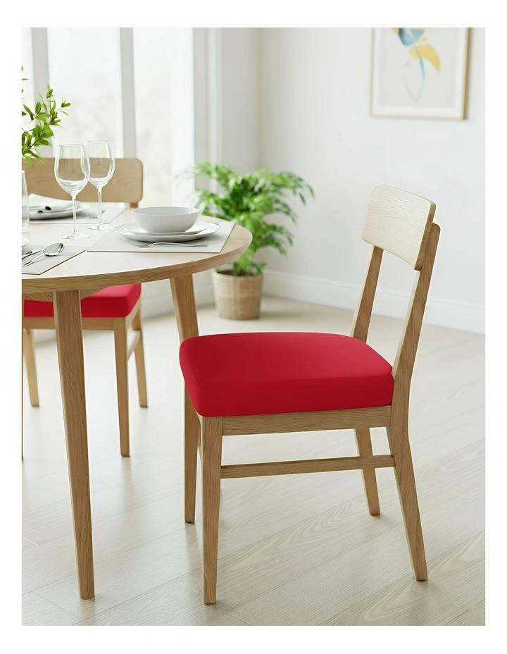 Plain No Print Stretch Chair Cover in Wine Red image 3
