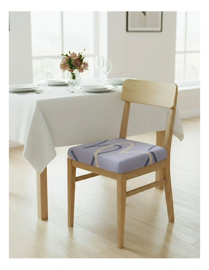 Simple Heart Pattern Print Chair Cover in Light Purple image 2